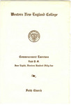 Commencement Program, 1955 by Western New England College