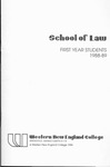 First Year Students, 1988-89 by Western New England College. School of Law